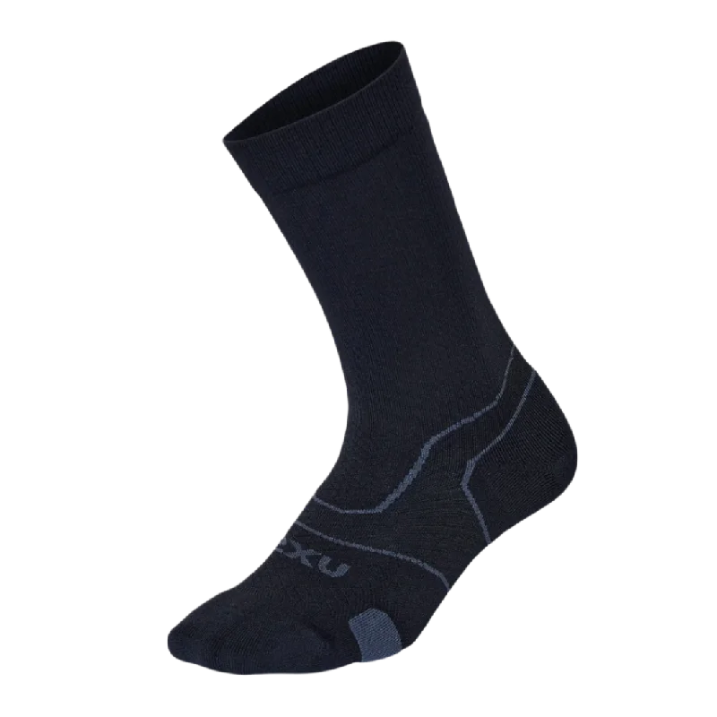 Socks with fleece lining-2XU - Vectr Cushion Crew Socks - Black/Titanium