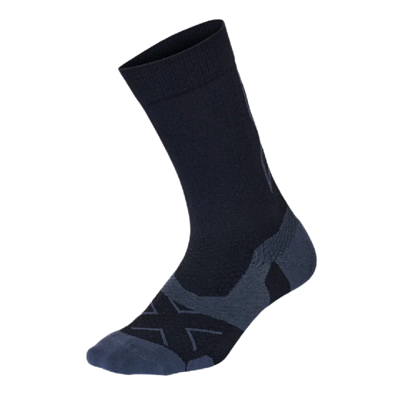 Moisture-wicking silk socks-2XU - Vectr Light Cushion Crew Socks - Black/Titanium