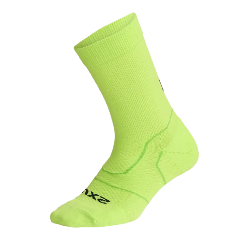 Thermal socks with silk-2XU - Vectr Light Cushion Crew Socks - Volt/Black