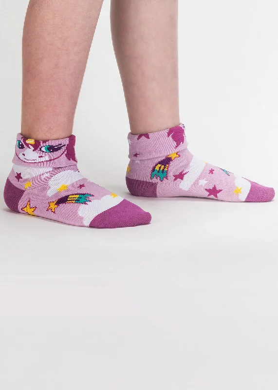 Pink ankle socks-99% Unicorn Kids' Cuff Ankle Socks