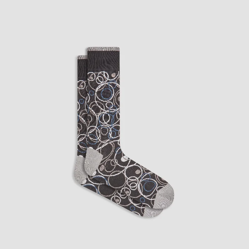 Bamboo socks for eco-friendly wear-Abstract Mid-Calf Socks