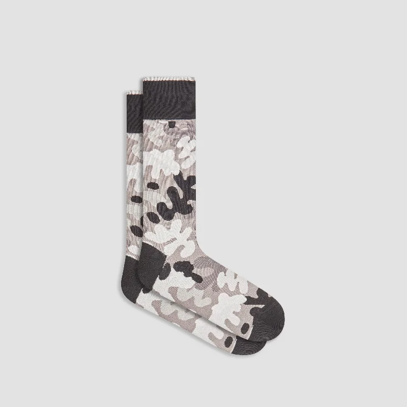 Wool socks for winter warmth-Abstract Mid-Calf Socks