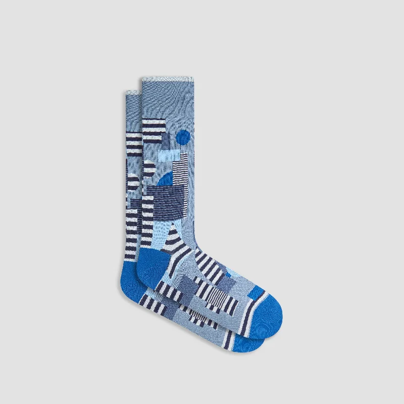 Socks with wool cushion-Abstract Mid-Calf Socks