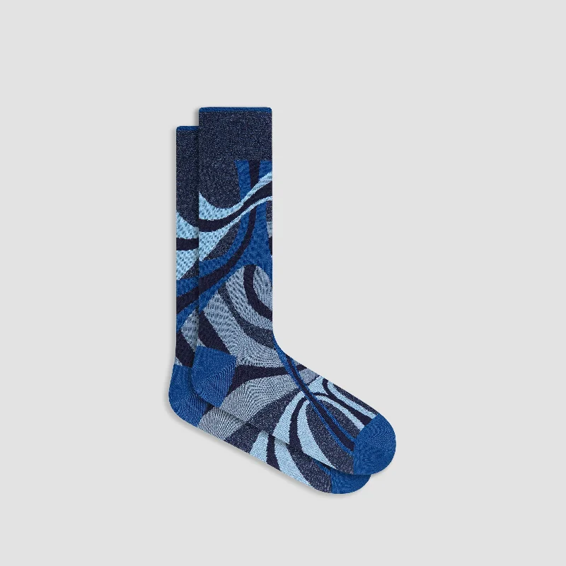 Winter socks with snowflakes-Abstract Mid-Calf Socks