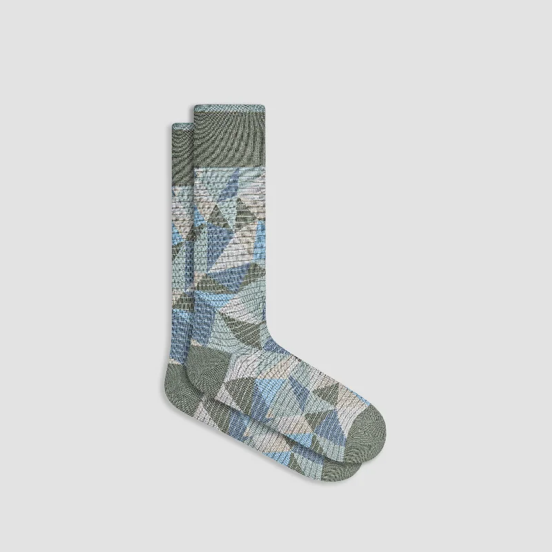 Solid athletic socks-Abstract Mid-Calf Socks