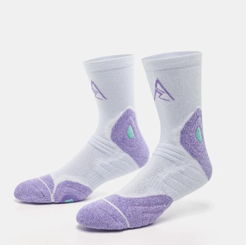 Custom silk socks-Rigorer AR logo Socks  'White/Purple'[Z123340303]