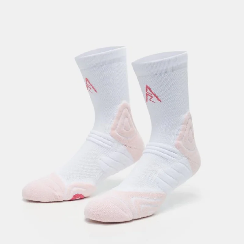 Striped fleece socks-Rigorer AR logo Socks  'White/Pink' [Z123340303]