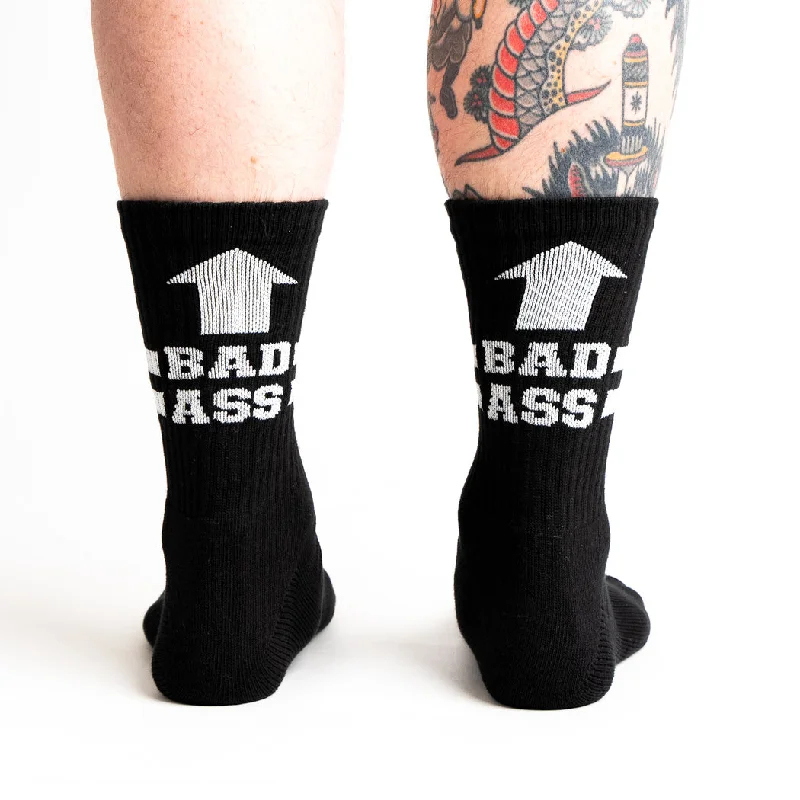 Floral silk socks-Bad Ass | Athletic Ribbed Unisex Crew