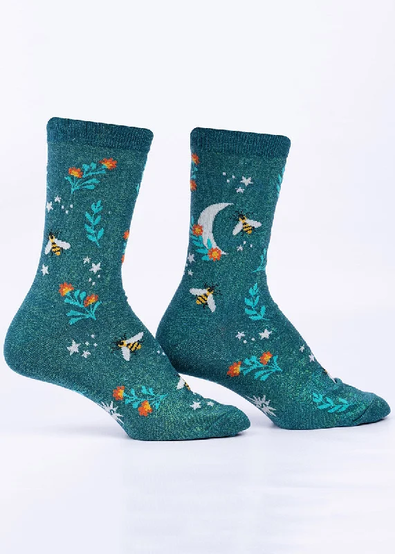 Socks with bamboo softness-Bee Dazzling Metallic Women's Socks