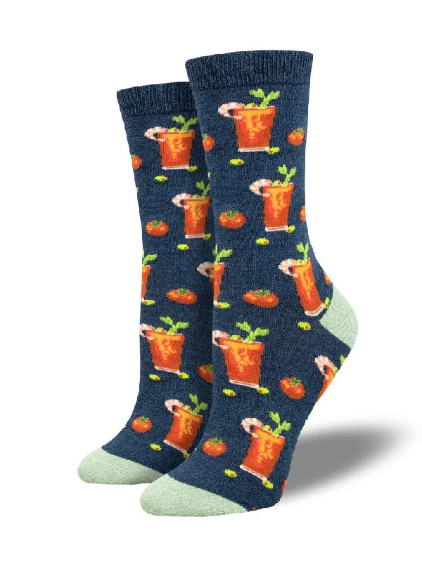 Plaid knit socks-Bloody Good Drink | Women's Bamboo Crew