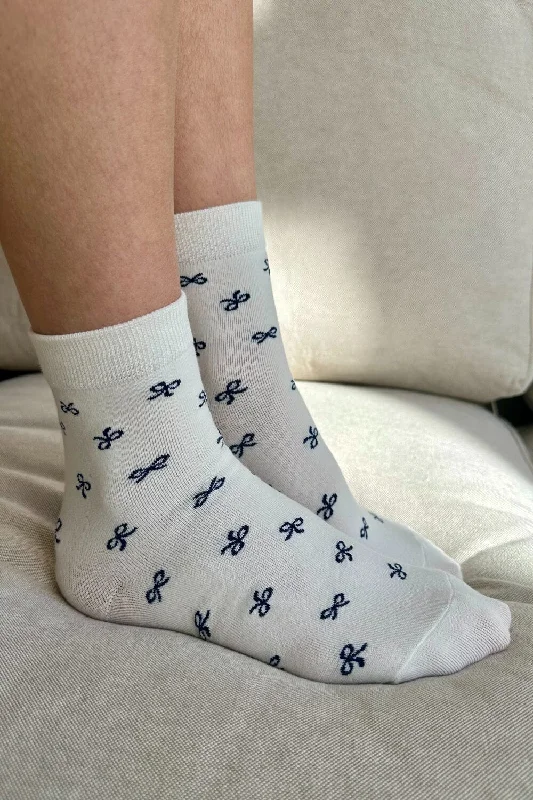 Fleece socks for indoor lounging-Bow Socks