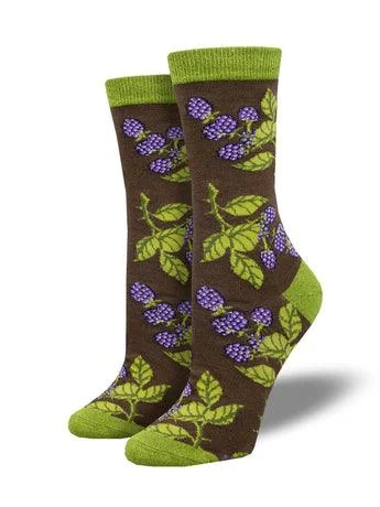 Polka dot bamboo socks-Bunch Of Blackberries | Women's Bamboo Crew