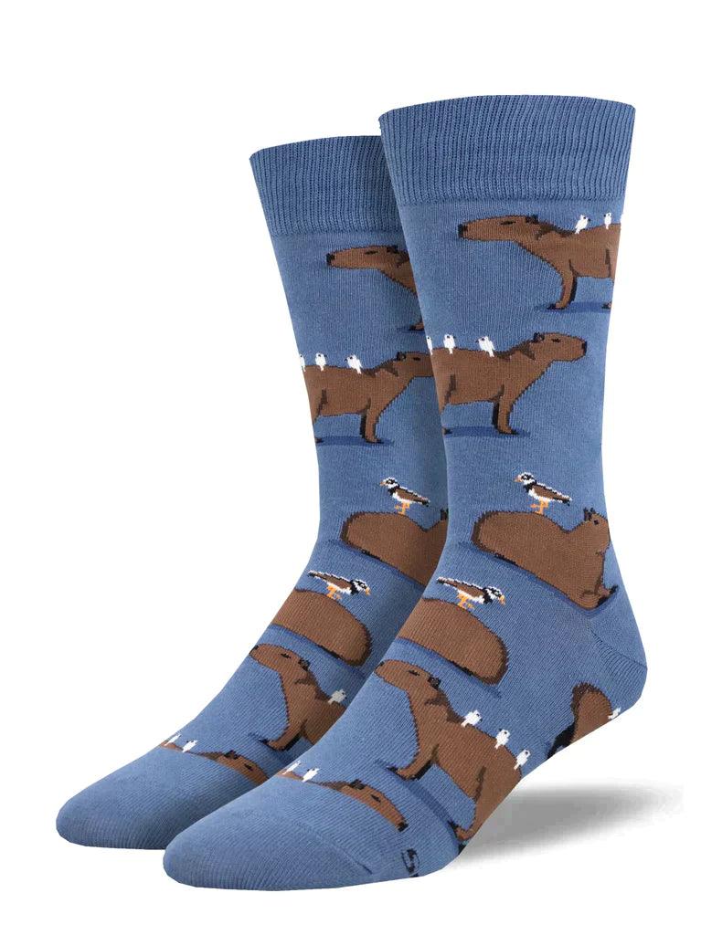 Solid cashmere socks-Capybara | Men's Crew