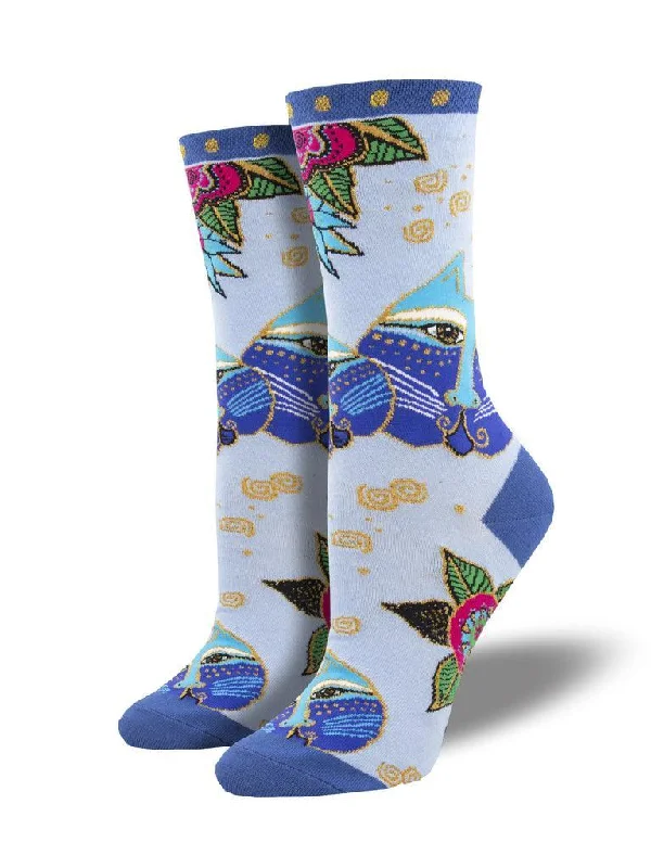 Socks with silk weave-Carlotta Cat | Laurel Burch | Women's Crew