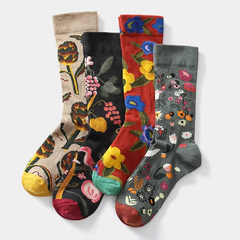 Socks with cozy fleece-Yuppie Sox CARTOON GRAFFITI  MID TUBE TIDE SOCKS