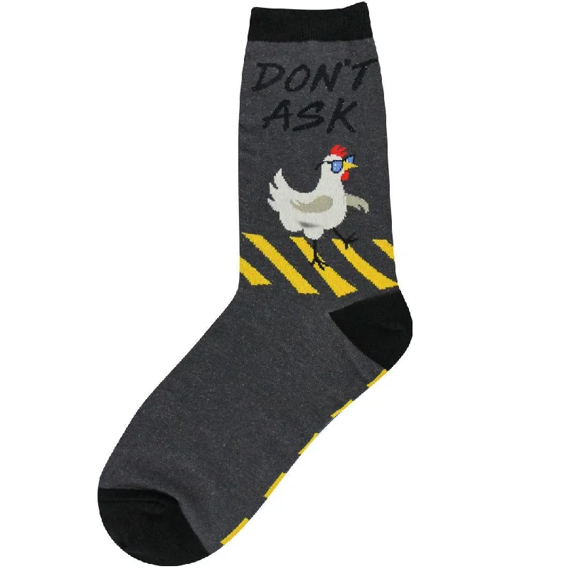 Socks with stripe trim-Chicken Cross the Road | Women's Crew