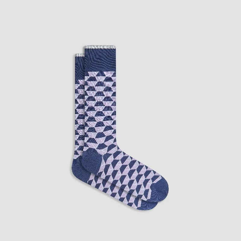 Black wool socks-Coffee Cups Mid-Calf Socks