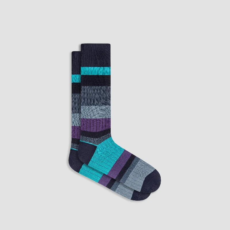 Plaid thermal socks-Color Block Mid-Calf Socks