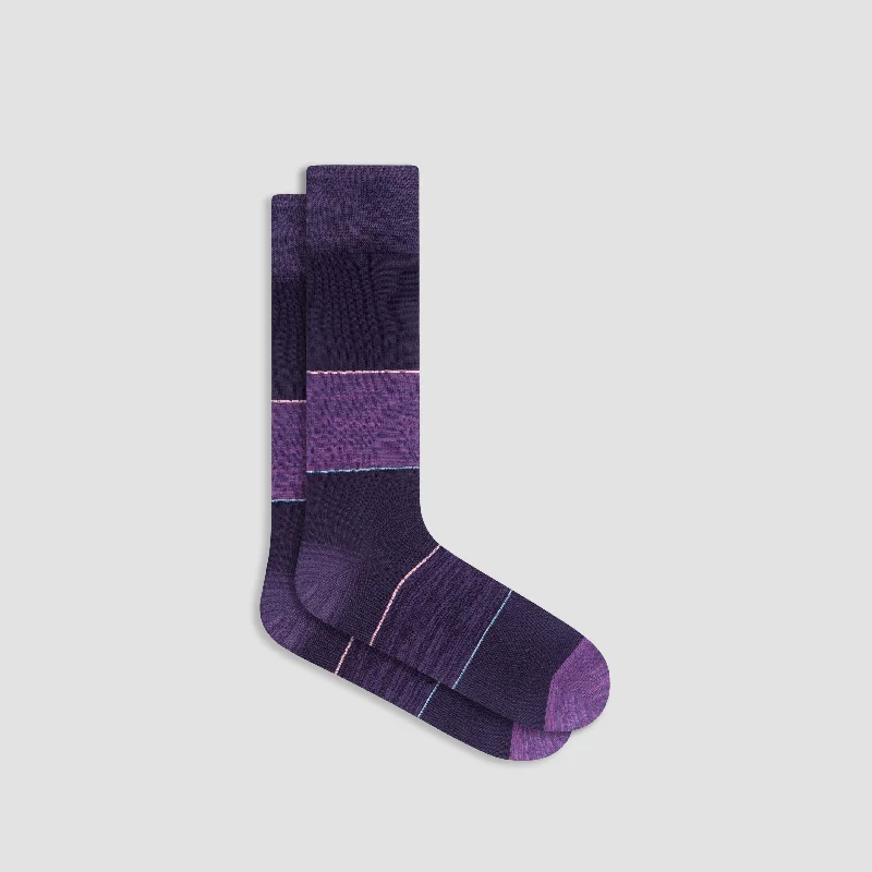 Socks with plain finish-Color Block Mid-Calf Socks