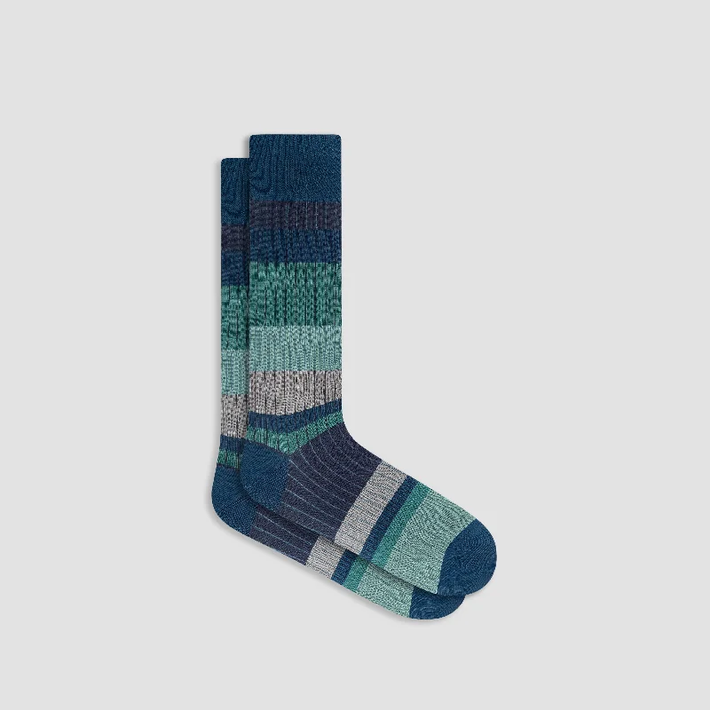 Camo silk socks-Color Block Mid-Calf Socks