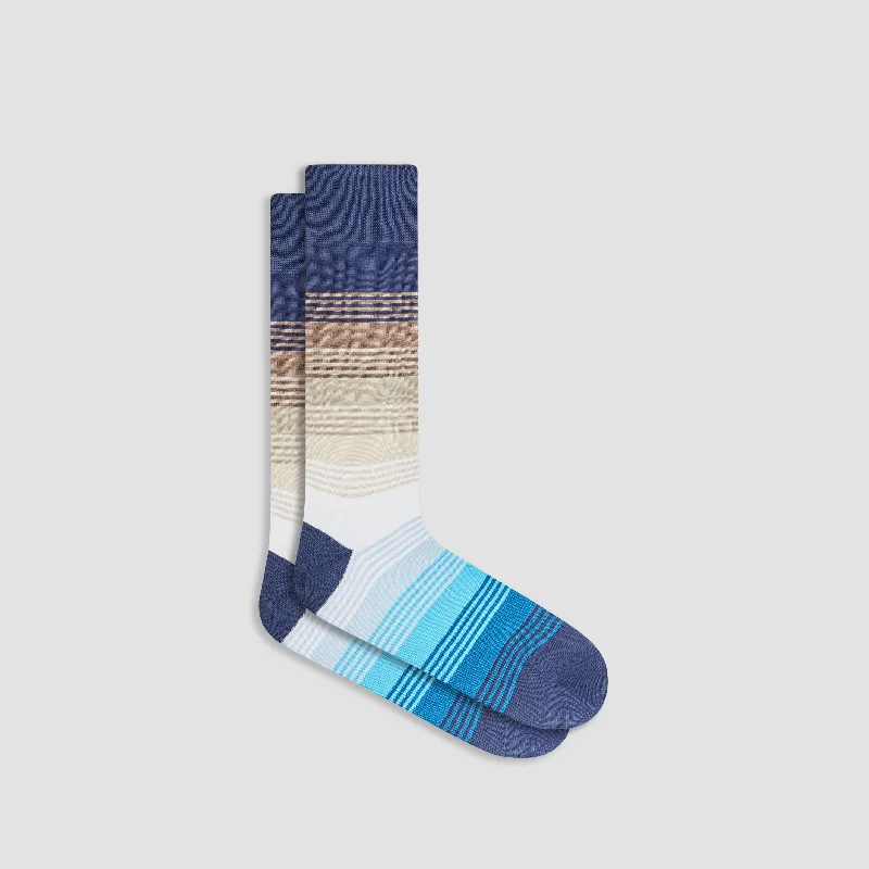 Budget silk socks-Color Block Striped Mid-Calf Socks