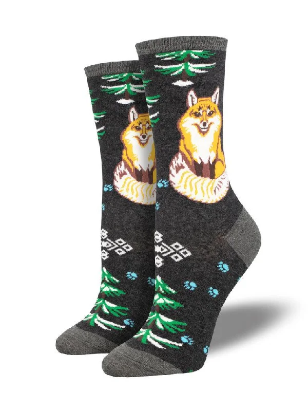 Compression socks with grip-Arctic Fox | Women's Crew