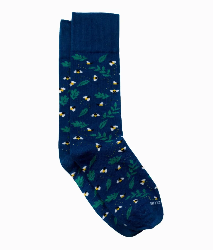 Socks with holiday motifs-The Firefly - Lagoon