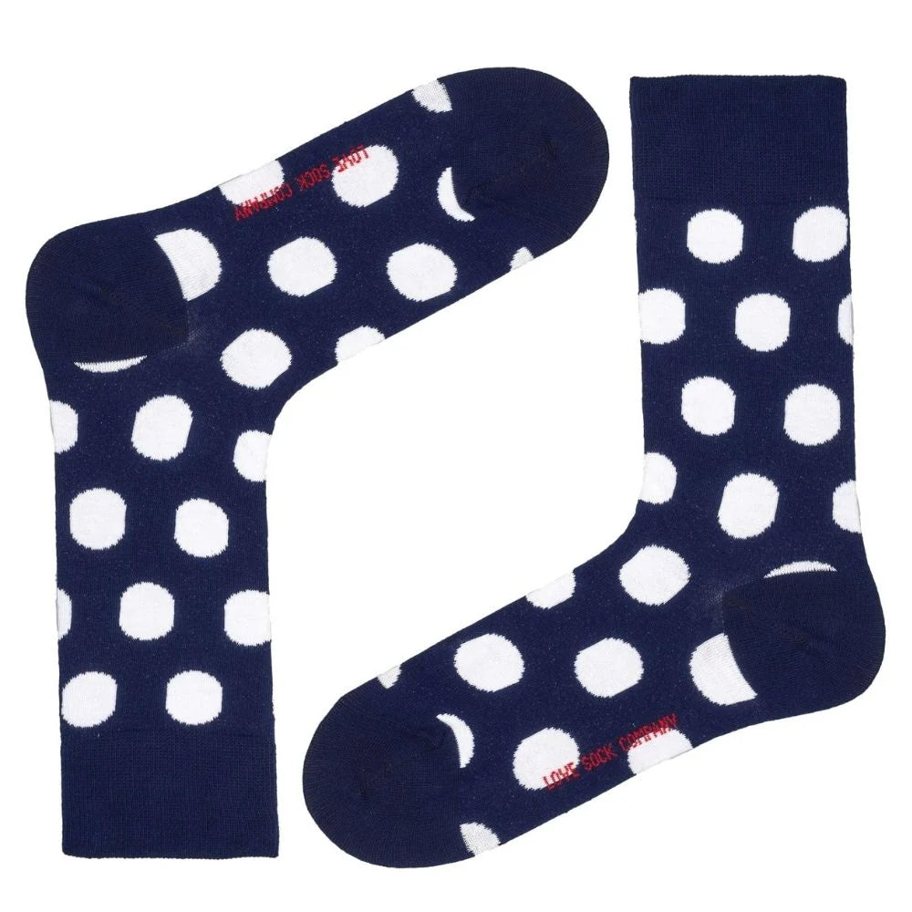 Red fleece socks-Women's Polka Dot Trouser Socks - Big Polka Navy (W)