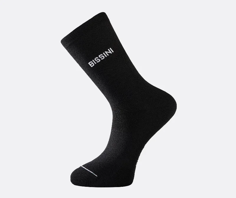 Luxury wool socks-Cosi Black Cycling Socks - Mid Season