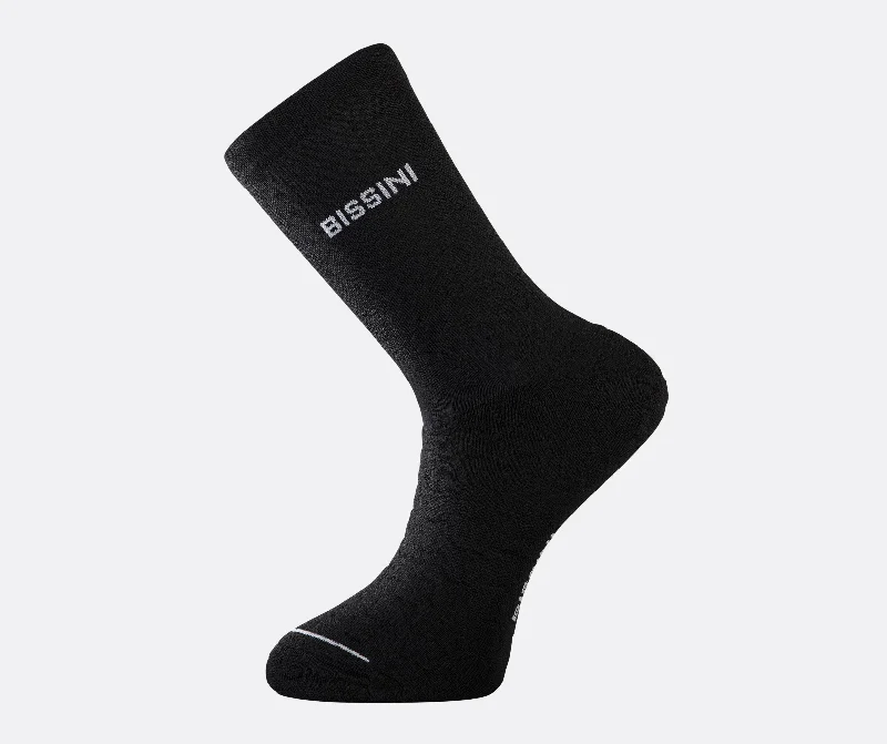 Designer fleece socks-Cosi Intero Black Cycling Socks - Mid Season