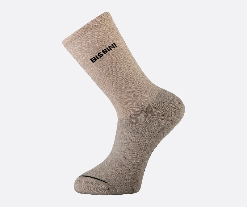 Durable thermal socks-Cosi Intero Taupe Cycling Socks - Mid Season