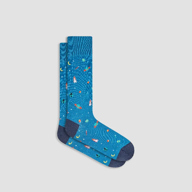 Vintage cotton socks-Cosmic Mid-Calf Socks