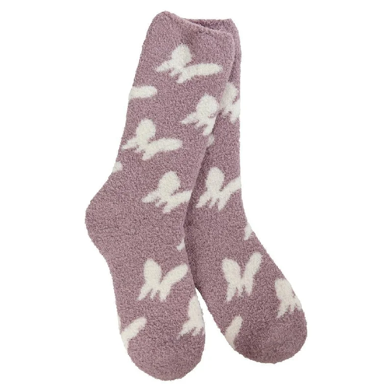 Handmade thermal socks-Cozy Butterfly | Women's Crew