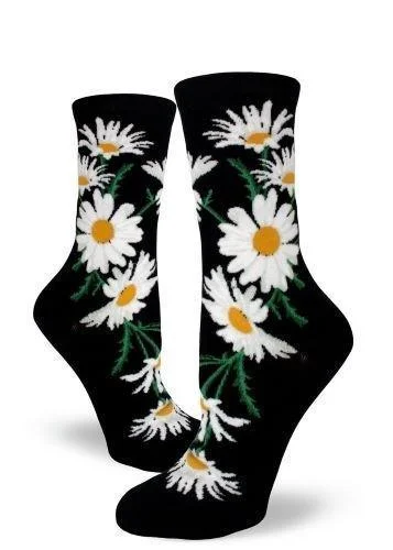 Eco-friendly fleece socks-Crazy for Daisies | Women's Crew