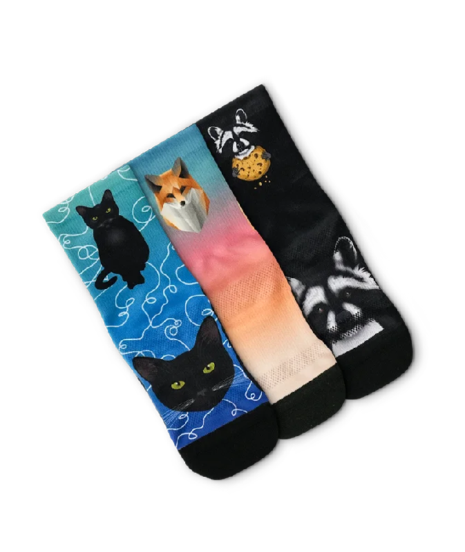 Socks with dot motifs-Critters Youth Crew Socks 3-Pack