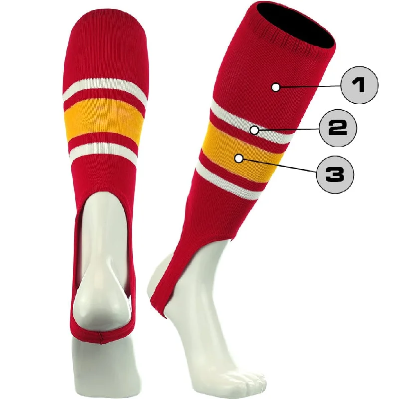 Socks with dot designs-Custom Baseball Stirrups - Pattern E