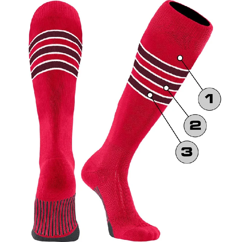 Budget wool socks-Custom Dugout Striped Baseball Socks - Pattern D