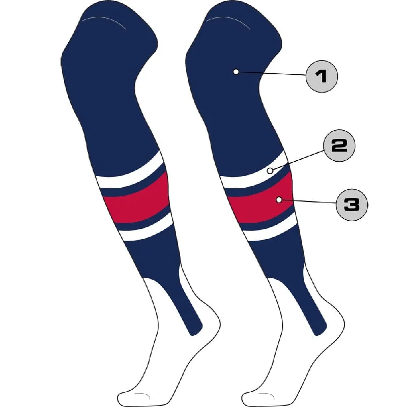 Polka dot wool socks-Custom Over the Knee Baseball Stirrup Socks - Dugout Pattern E