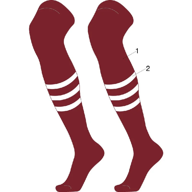 Vintage thermal socks-Custom Striped Over the Knee Baseball Socks - Dugout Pattern B