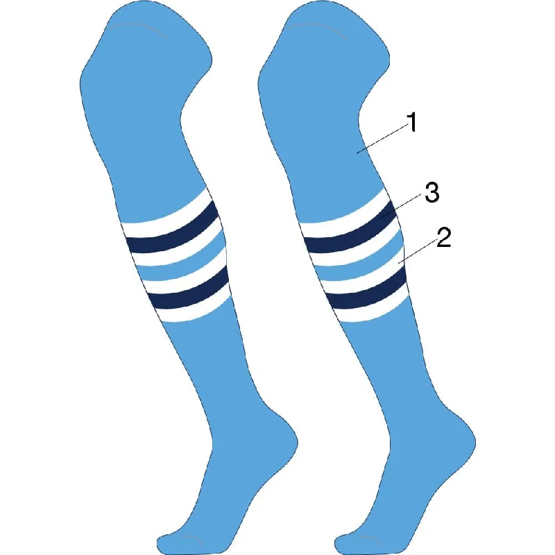 Moisture-wicking knit socks-Custom Striped Over the Knee Baseball Socks - Dugout Pattern I