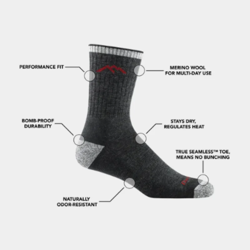 Socks with camo texture-Darn Tough 1466 Hiker Micro Crew Midweight with Cushion Men's Sock