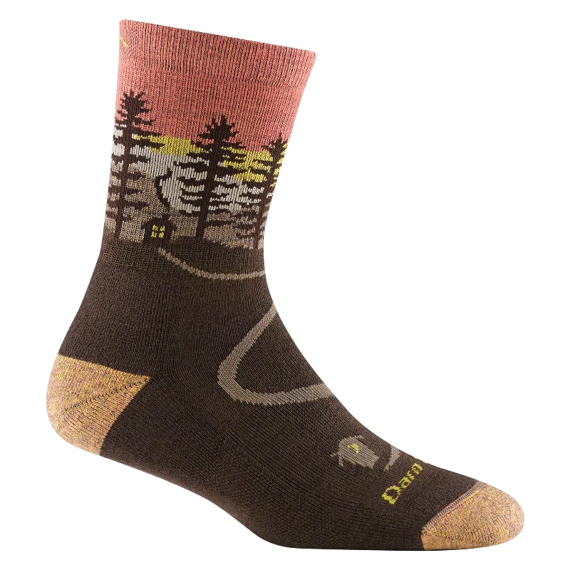 Plaid cotton socks-Darn Tough/5013/Northwoods Micro Crew Midweight Hiking Women's Sock/Earth