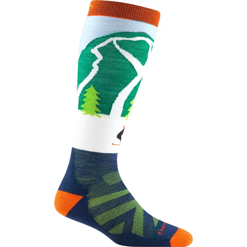 Solid fleece socks-Darn Tough Kids Pow Cow Over-The-Calf Midweight Ski & Snowboard Socks