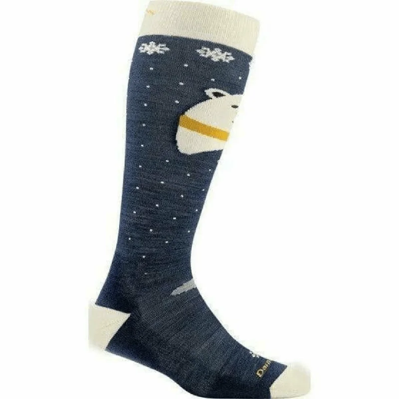 Socks with reindeer motifs-Darn Tough Kids Polar Bear Over-the-Calf Midweight Ski & Snowboard Socks - Clearance