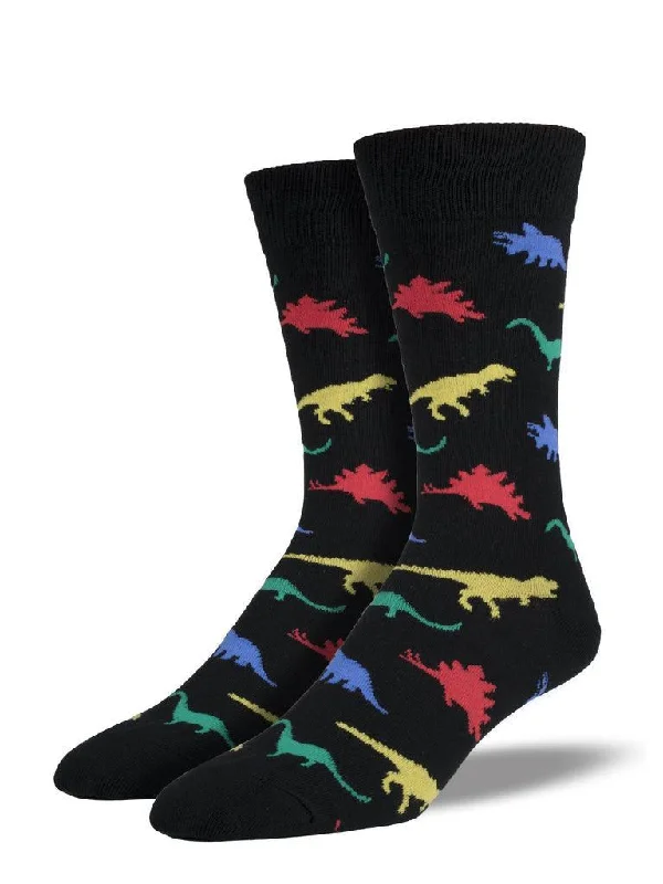 Breathable cotton socks-Dinosaur | Men's Crew