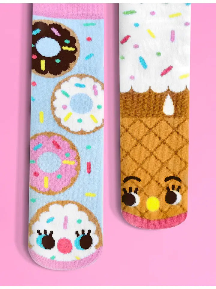 Eco-friendly wool socks-Donut and Ice Cream | Teen and Adult Socks | Mismatched Cute Crazy Fun Socks