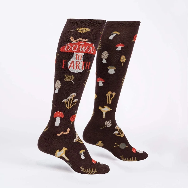 Black fleece socks-Down to Earth | Women's Knee-high