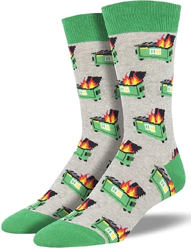 Purple cotton socks-Dumpster Fire | Men's Crew