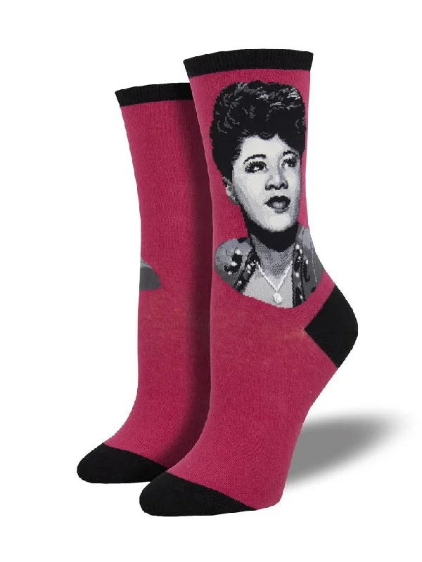 Moisture-wicking knit socks-Ella Fitzgerald Portrait | Women's Crew