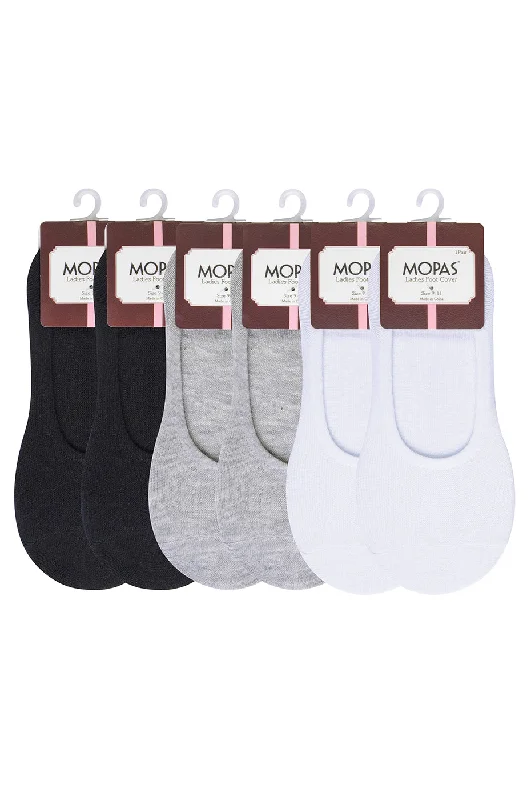 Black wool socks-MOPAS LADIES POLY MIDRISE KNITTED LINERS ASST (FC002_ASST)